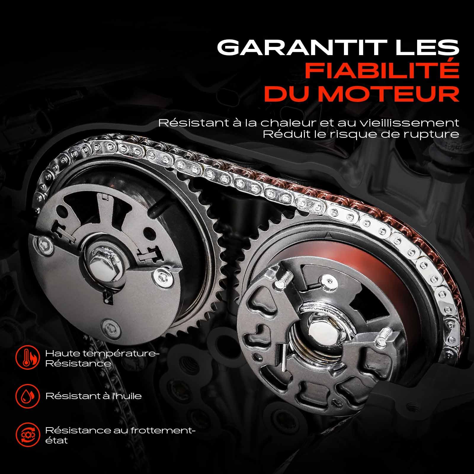 Frankberg Kit de chaîne de distribution 11217588996 | Compatible avec: DS5, M.i.n.i Cabriolet R57, 2008 I CU, C5 III Break RW, Tipi partenaire, 207 SO WK, 508 I 8D