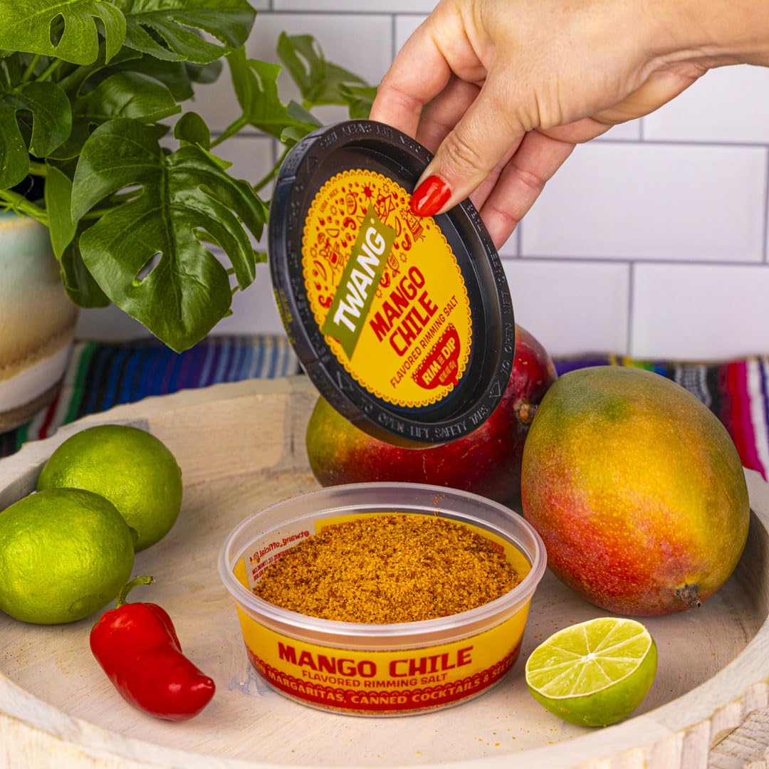 Twang Flavored Salt Rimmer, Mango Chile, for Margaritas, Mocktails, Smoothies and Micheladas, 4 Ounce (Pack of 12)
