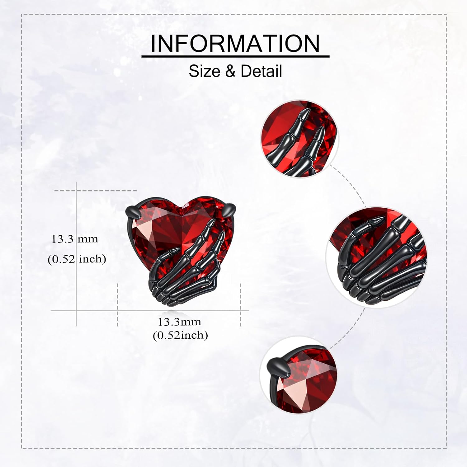 Skeleton Hand Earrings 925 Sterling Silver Skull Stud Earrings Halloween Gothic Jewelry Gifts for Women Men - Image 4