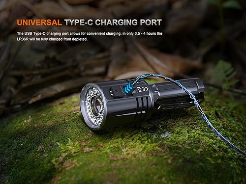 Miniatura 9 de Fenix LR36R Linterna de búsqueda y rescate de haz largo LEP de 10000 lúmenes con portador de cable de carga EdisonBright