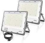 150W LED Lumière de déluge, lumières de sécurité 6500K 15000LM Illumination, IP66 Projets d'éclairage blanc extérieur étanches pour terrain de bille, parking, chemin de fer, triage, cabine (1 Boîte)