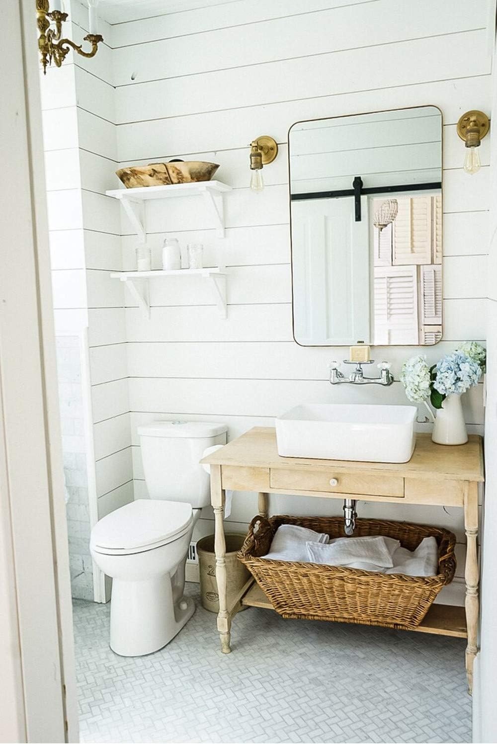 20x30'' Gold Metal Framed Bathroom Mirror for Wall in Stainless Steel Rounded Rectangular Bathroom Vanity Mirrors Wall Mounted : Everything Else