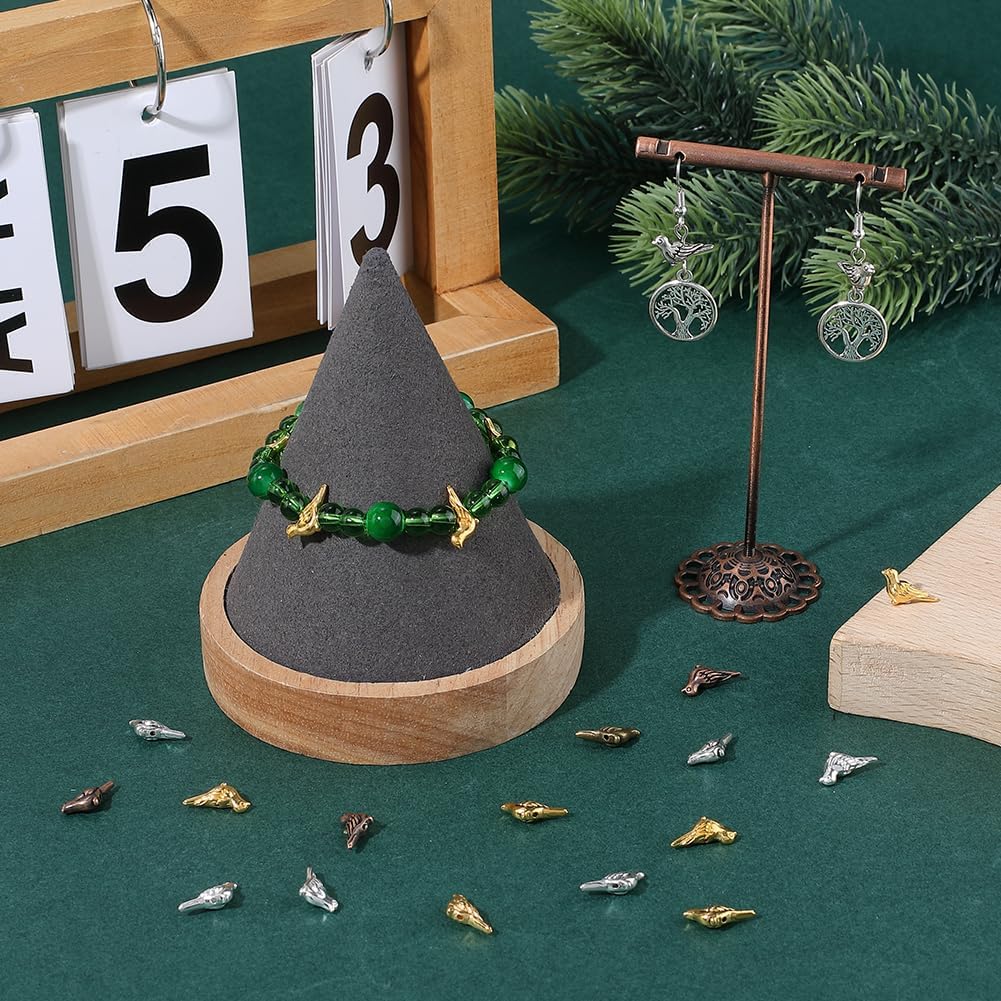 SUNNYCLUE 1 Box 150Pcs 6 Colors Small Metal Bird Beads Silver Animal Bead Bulk Alloy Tibetan Vintage Small Flying Birds Loose Spacers for Jewelry Making DIY Crafts Necklaces Earrings Bracelets Finding - Image 4