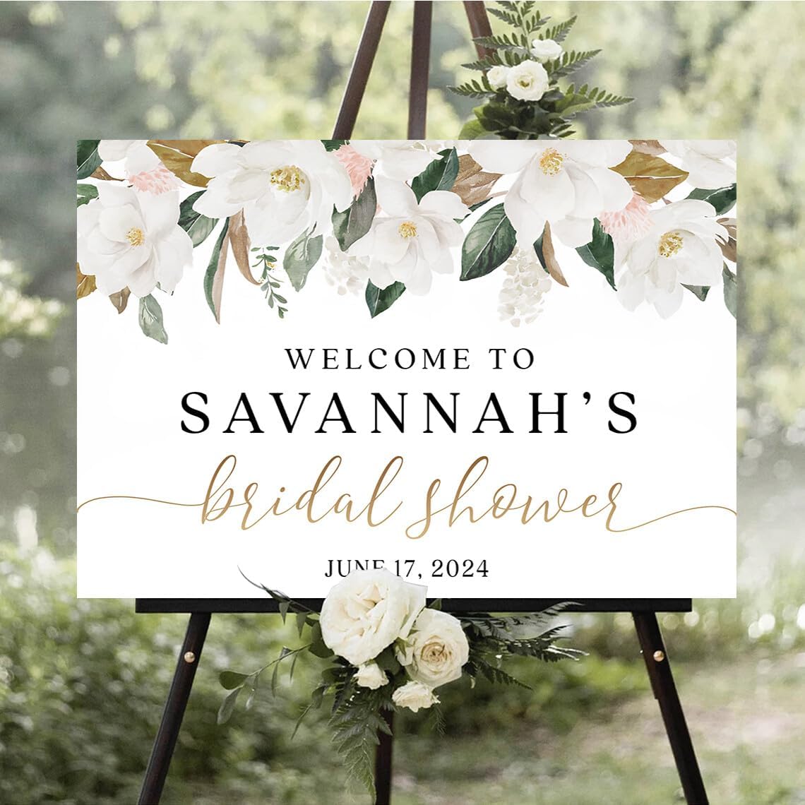 Personalized Bridal Shower Welcome Sign, Bridal Shower Sign, Flower Bridal Shower, Greenery Bridal Shower Decoration, Greenery Wedding Sign, Custom Bridal Shower Welcome Sign #16