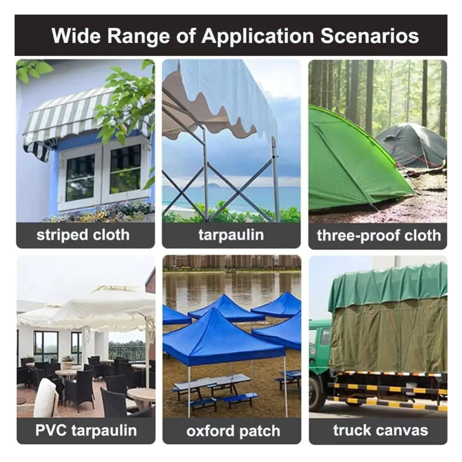 Cinta adhesiva for reparación de toldo, cinta tela impermeable verde y azul, parche for, 4 Uds Para Herramientas(Blue)
