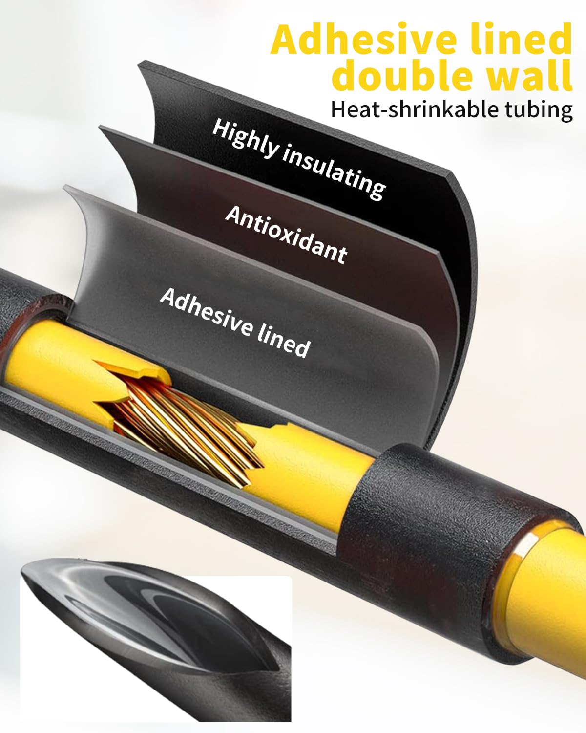 Guaina Per Cavi Elettrici Guaina Termoretraibile Nero 3:1 | Tubo - Foto 8