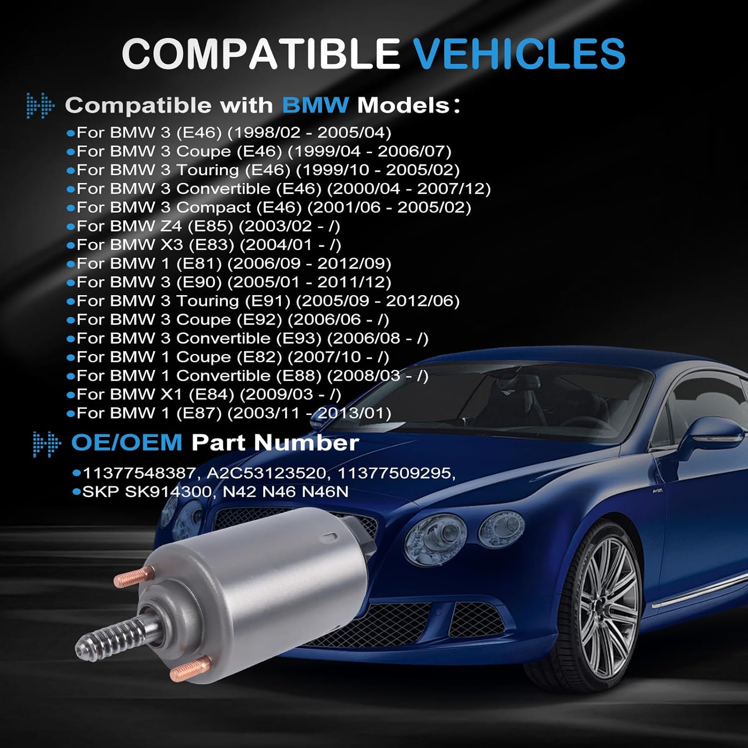 11377548387 11377509295 A2C53123520 Eccentric Shaft Valvetronic Motor for BMW 118i 120i 318i 320i 520i X1 X3 N42 N46 N46N Engine Valvetronic Eccentric Shaft Actuator