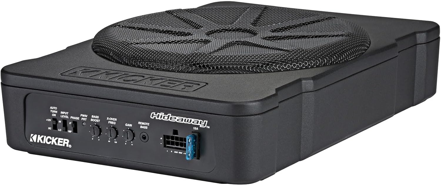 KICKER 51HS10 10" Hideaway Under-Seat Powered Car Subwoofer Compact Sub HS10