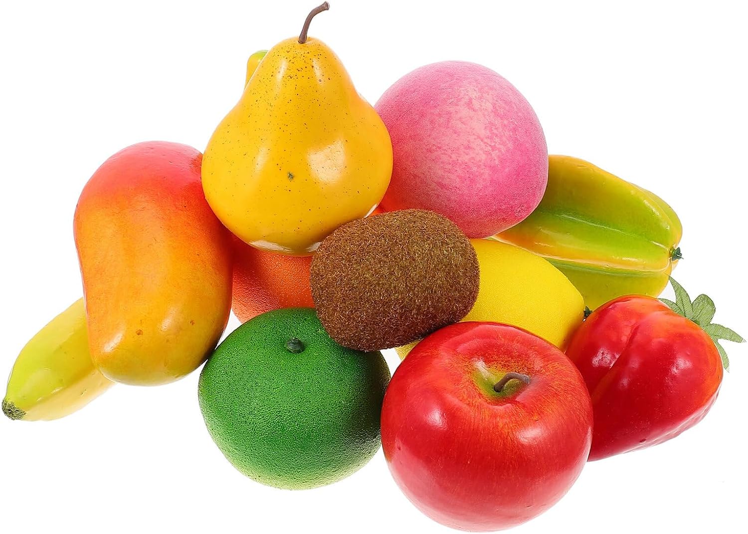 12pcs Artificial Fruit Models Faux Decorative Fake Fruits Photo Props Simulation Decor for Home Kitchen Display