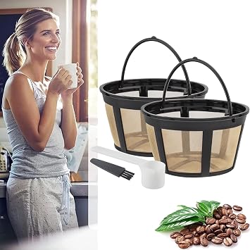 Reusable Coffee Filter Basket, 2Pack Basket Coffee Filters 4-6 Cup | Compatible with Black Decker Mr Coffee & Most Standard 4-6 Cup Basket-Style Coffee Makers