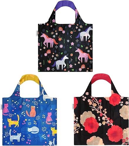 Wrapables Bolsa de compras reutilizable grande con bolsa exterior (juego de 3)