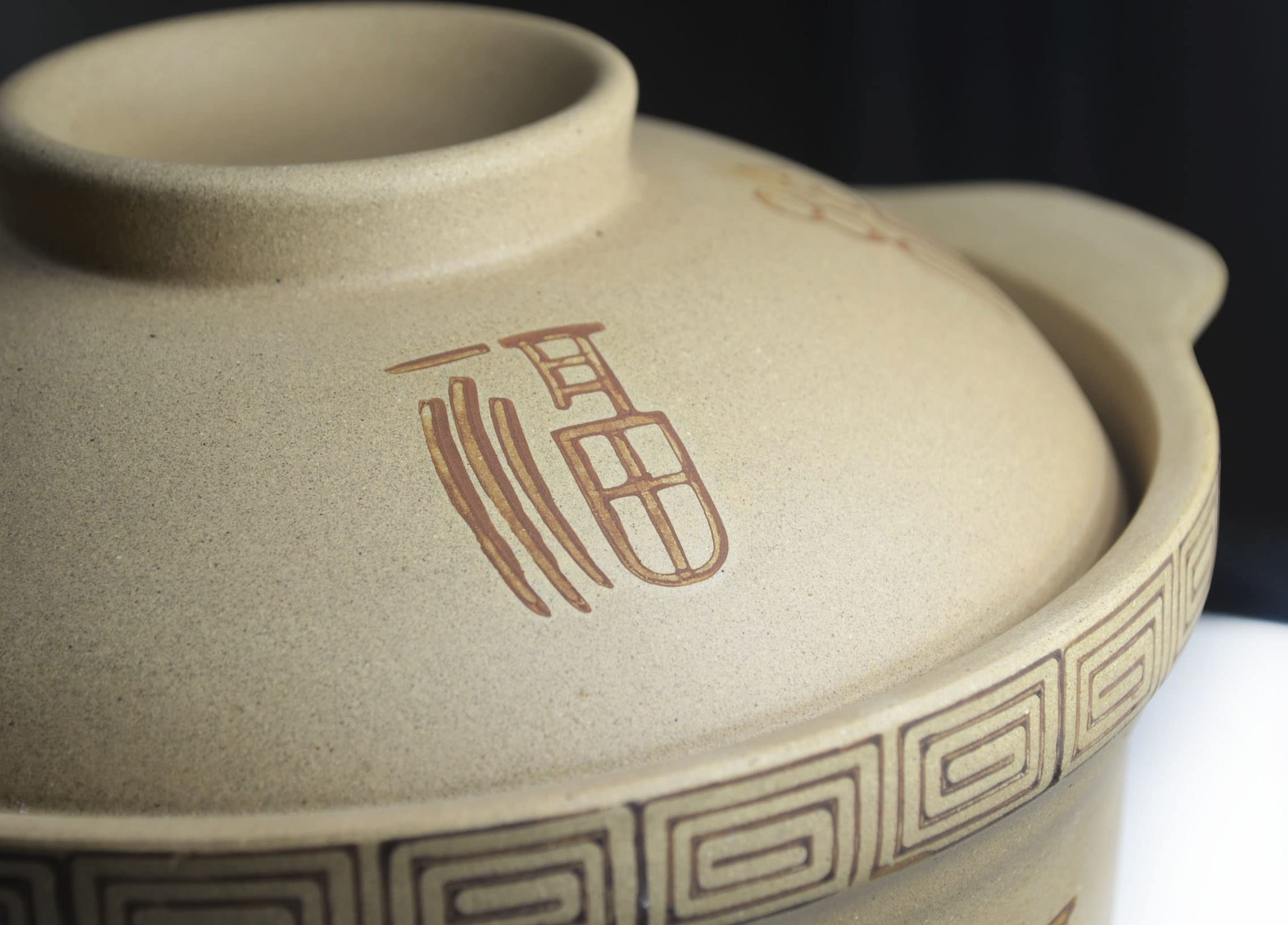 Shaguo Bol Zisha Pierre d'argile pour la cuisson de la soupe Dolsot Bibimbap Gamme exclusive Terre non émaillée (couvercle gris argile fu)