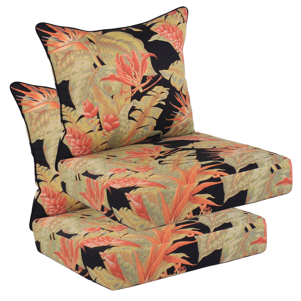 Comfort Classics Inc. Set of 2 Deep Seating Outdoor Dining Chair Cushions 24"x 48"x 5"T; H-24 in Sunbrella Fabric Acapulco