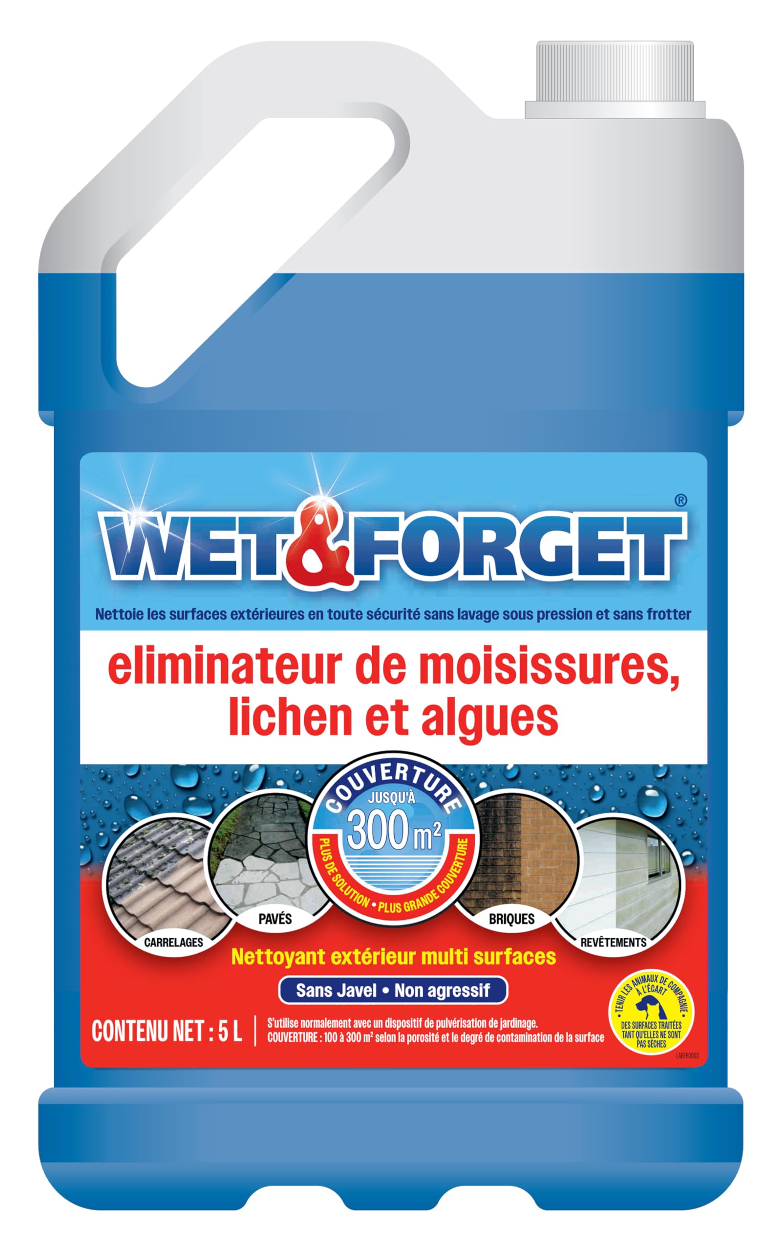 Wet & Forget Nettoyant Extérieur Terrasse, 5 L