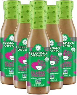 Tessemae's Organic Pantry Classic Italian Vinaigrette Dressing, 10 fl oz - 6 pack