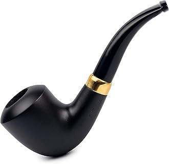 Dr. Watson - Tobacco Pipe, classic Bent Dublin shape, Fits 9mm filter, Comes with Pouch, Boxed (Black)