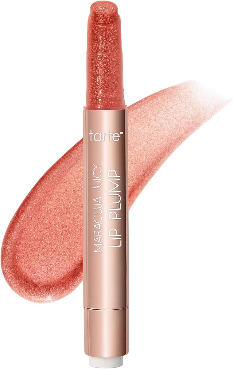 tarte maracuja jugoso brillo labial regordete – Bálsamo labial hidratante y voluminizador con ácido hialurónico y vitamina E, rellena e hidrata, vegano y libre de crueldad