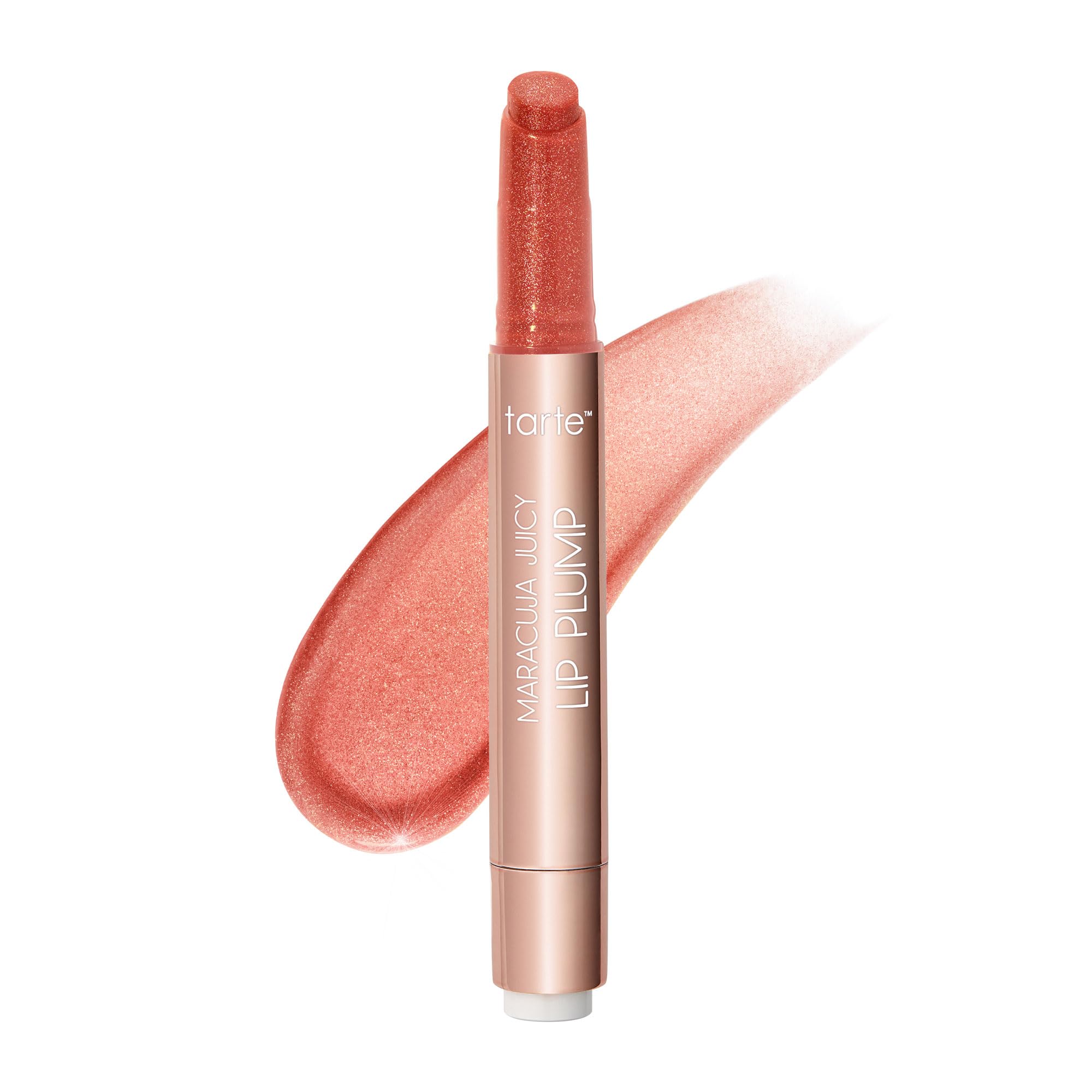 tarte maracuja juicy shimmer glass lip plump – Hydrating & Volumizing Lip Gloss Balm with Hyaluronic Acid & Vitamin E, Plumps & Moisturizes, Vegan & Cruelty-Free
