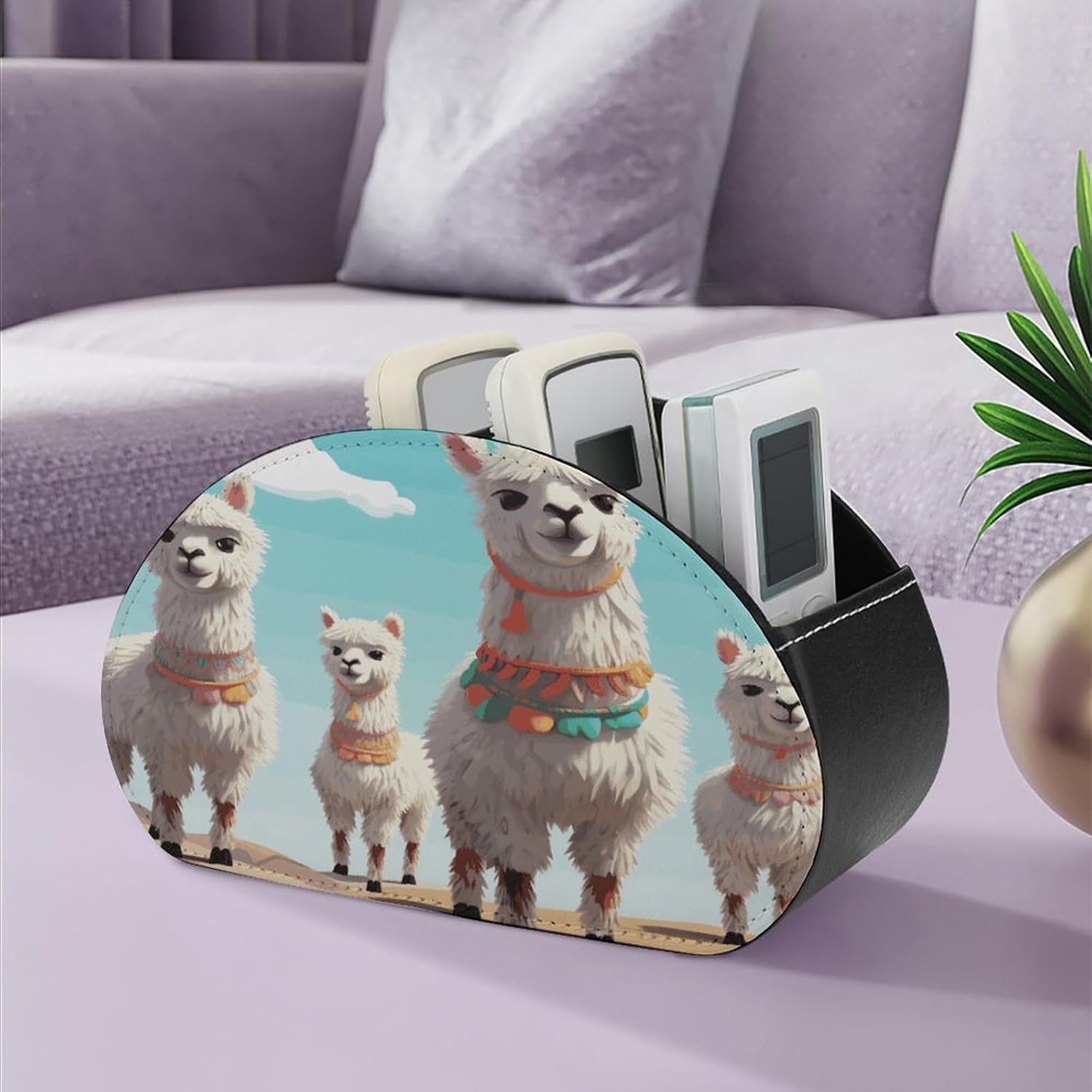 Cute Llama PU Leather Remote Control Holder image 5