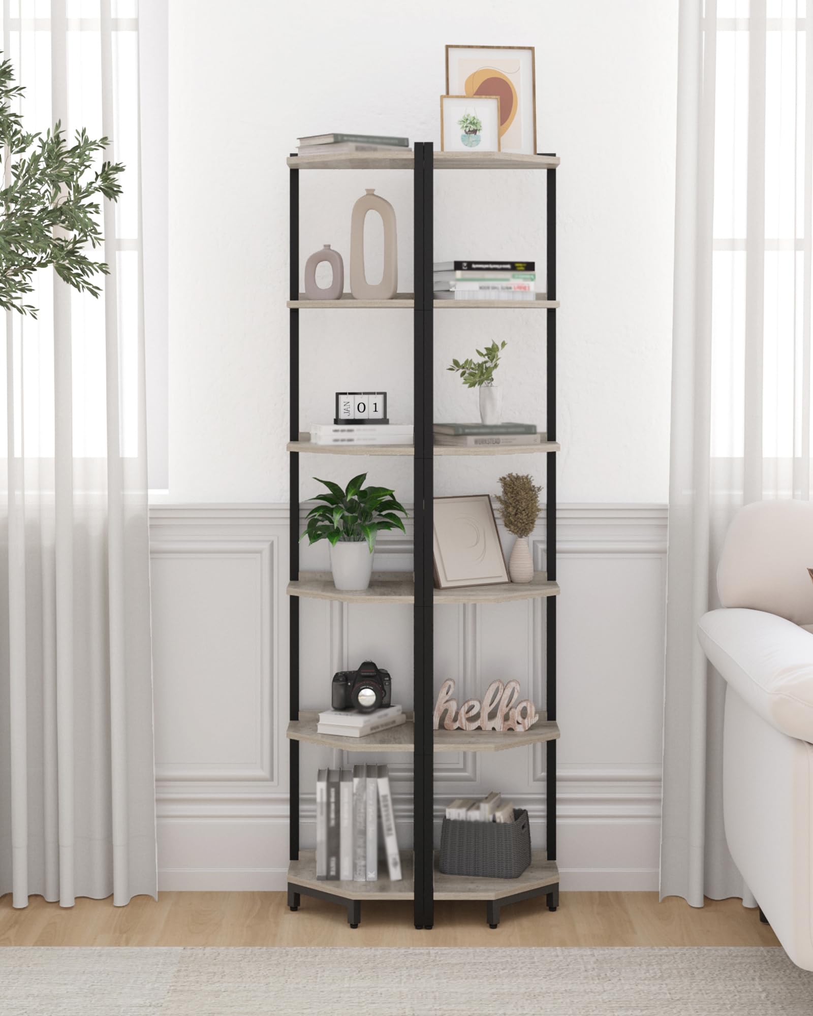 Snapklik.com : Hzuaneri Corner Shelf Stand, Corner Bookcase, Storage ...