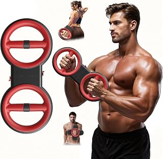 3-in-1 Upper Body Strength Trainer - Detachable Rotator Burn Machine, 360°Hand-Crank Forearm Trainer & Resistance Band, Portable Home/Gym Equipment for Men & Women