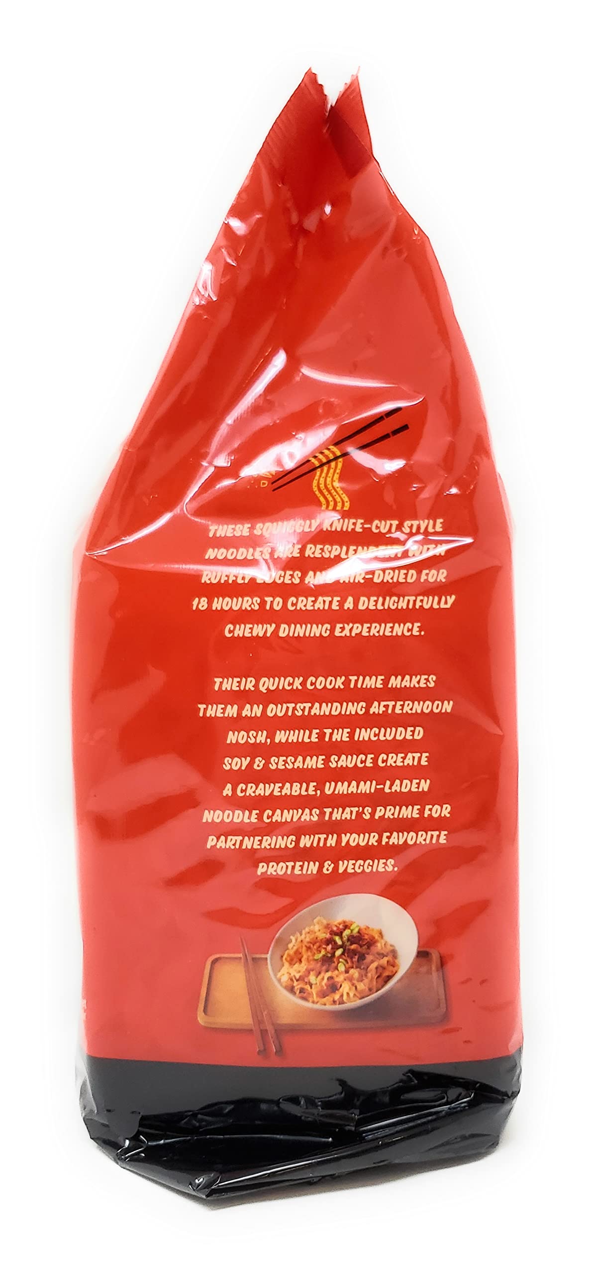 Trader Joe’s Squiggly Knife Cut Noodles with Soy & Sesame Sauce (4 Individual Packs Per Package) Net Wt. 13.4 Oz (380g) - Pack of 1