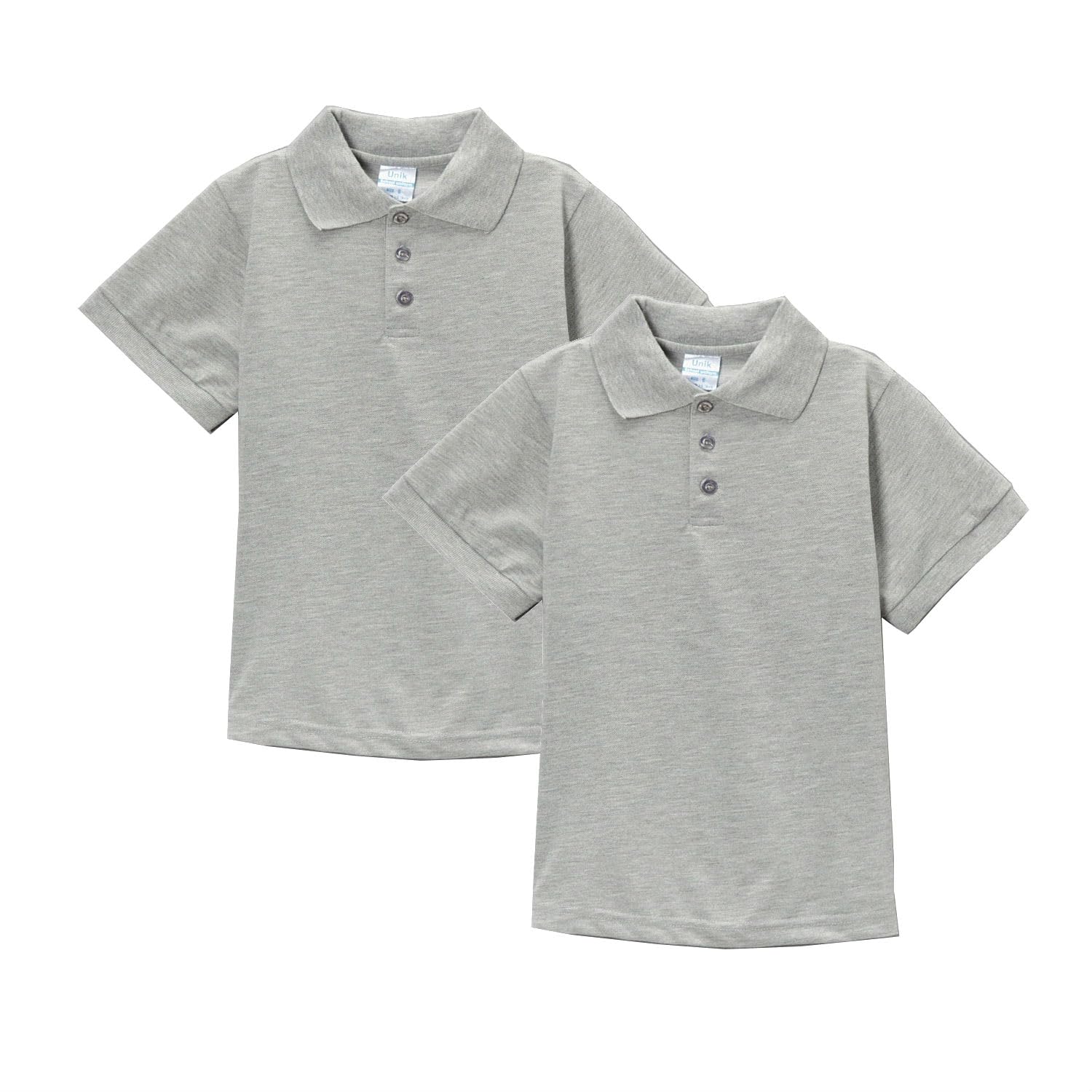 unik Boy's Premium Quality Pique Polo Uniform Shirt Short Sleeve White Sky Blue Navy Hunter Green Burgundy Black Red