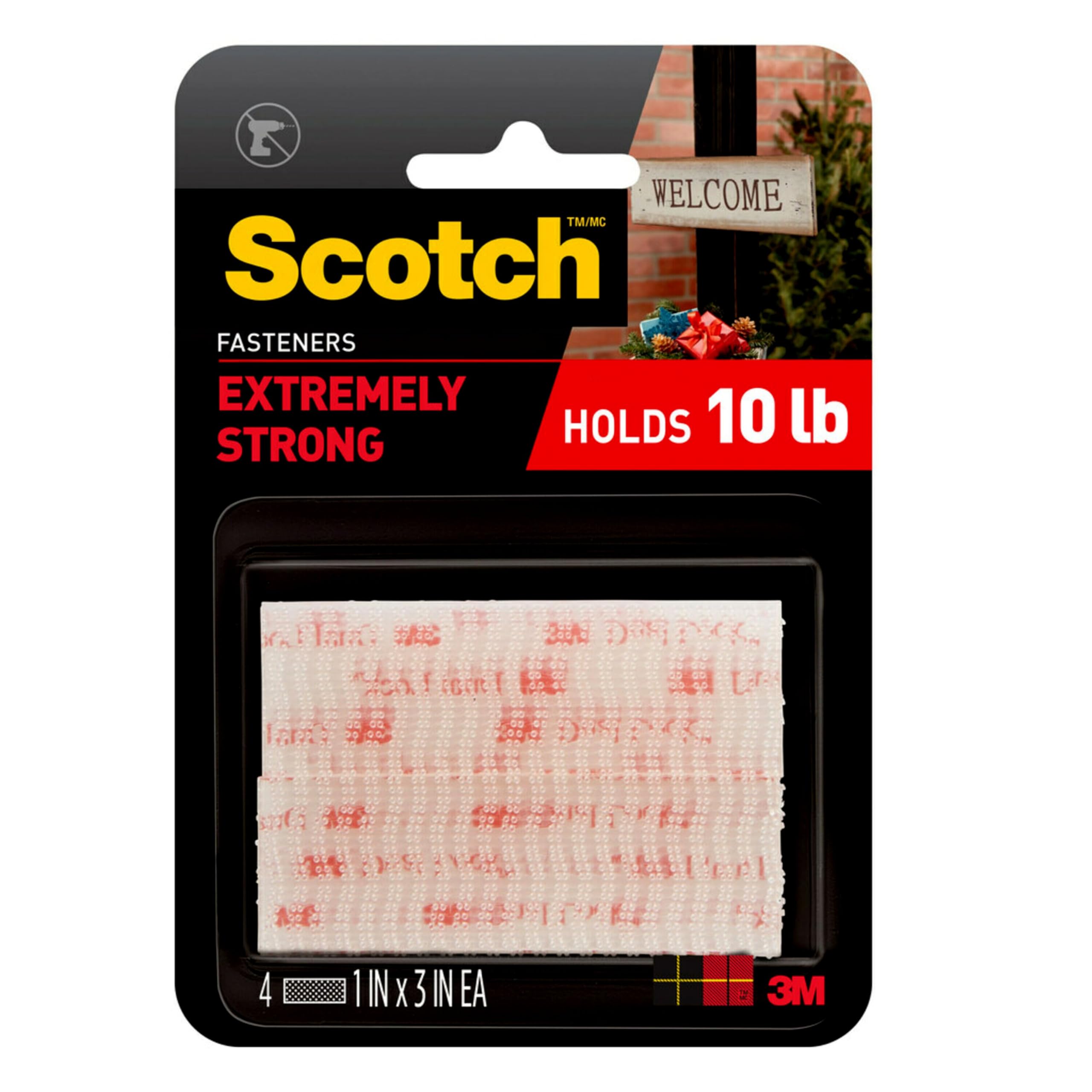 3M Scotch All-Weather EZPass iPass Fastlane Toll Fasteners, 8 Sets of 1 Inch x 3 Inches Strips, Clear (RFD7090)