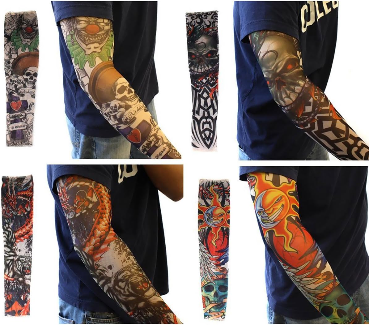 Akstore Temporary Tattoo Sleeves Set Arts Temporary Fake Slip On Tattoo Arm Sleeves Kit (set10-1)