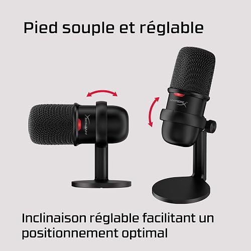 HyperX SoloCast – USB Condenser Gaming Microphone, for PC, PS4, and Mac, Tap-to-mute Sensor, Cardioid Polar Pattern, Streaming, Podcasts, Twitch, YouTube, Discord - 3