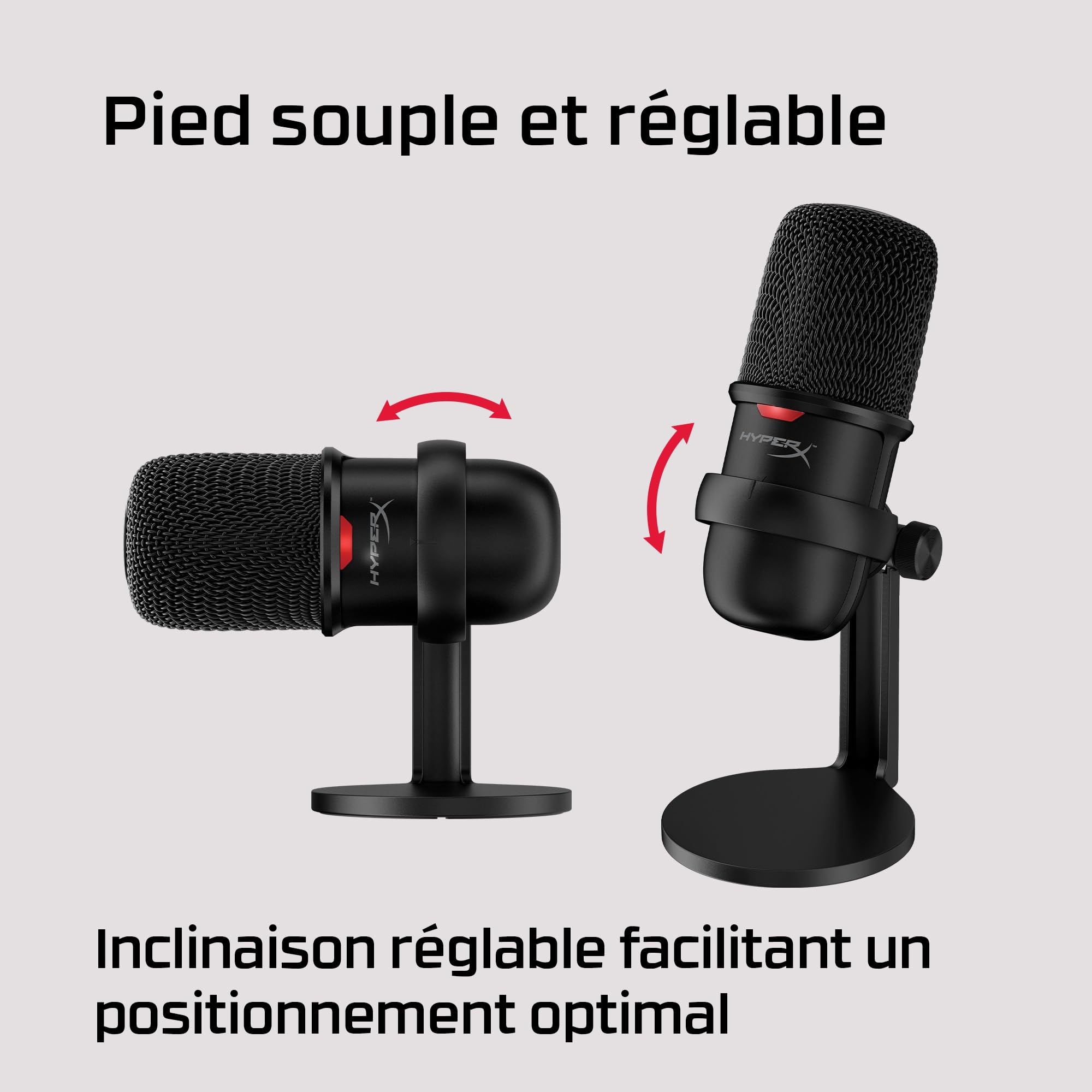 HyperX SoloCast – Microphone de jeu USB à condensateur, pour PC, PS4 et Mac, Désactivation du micro par pression, Diagramme polaire cardioïde, Gaming, Streaming, Podcasts, Twitch, YouTube, Discord
