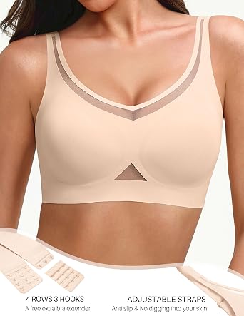 Avidlove Wireless Bras for Women Mesh Full Coverage Jelly Padded Bralette No Underwire Push Up Seamless Everyday Bra