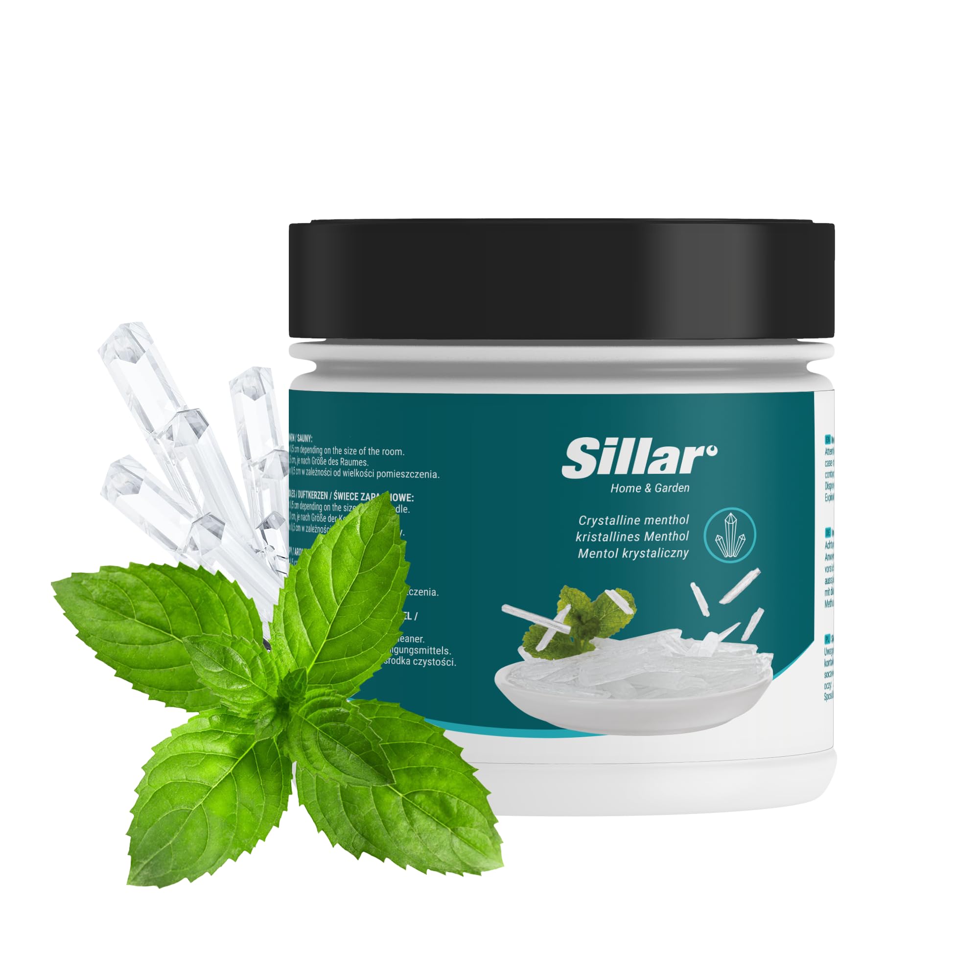 Sillar Accessoire pour Sauna, Cristaux de Menthol 2x100g, Cristaux de Menthol pour le Sauna à Inhaler | Cristaux de Menthol de Menthe Pure | Set Cadeau pour Sauna, Infusion de Menthol
