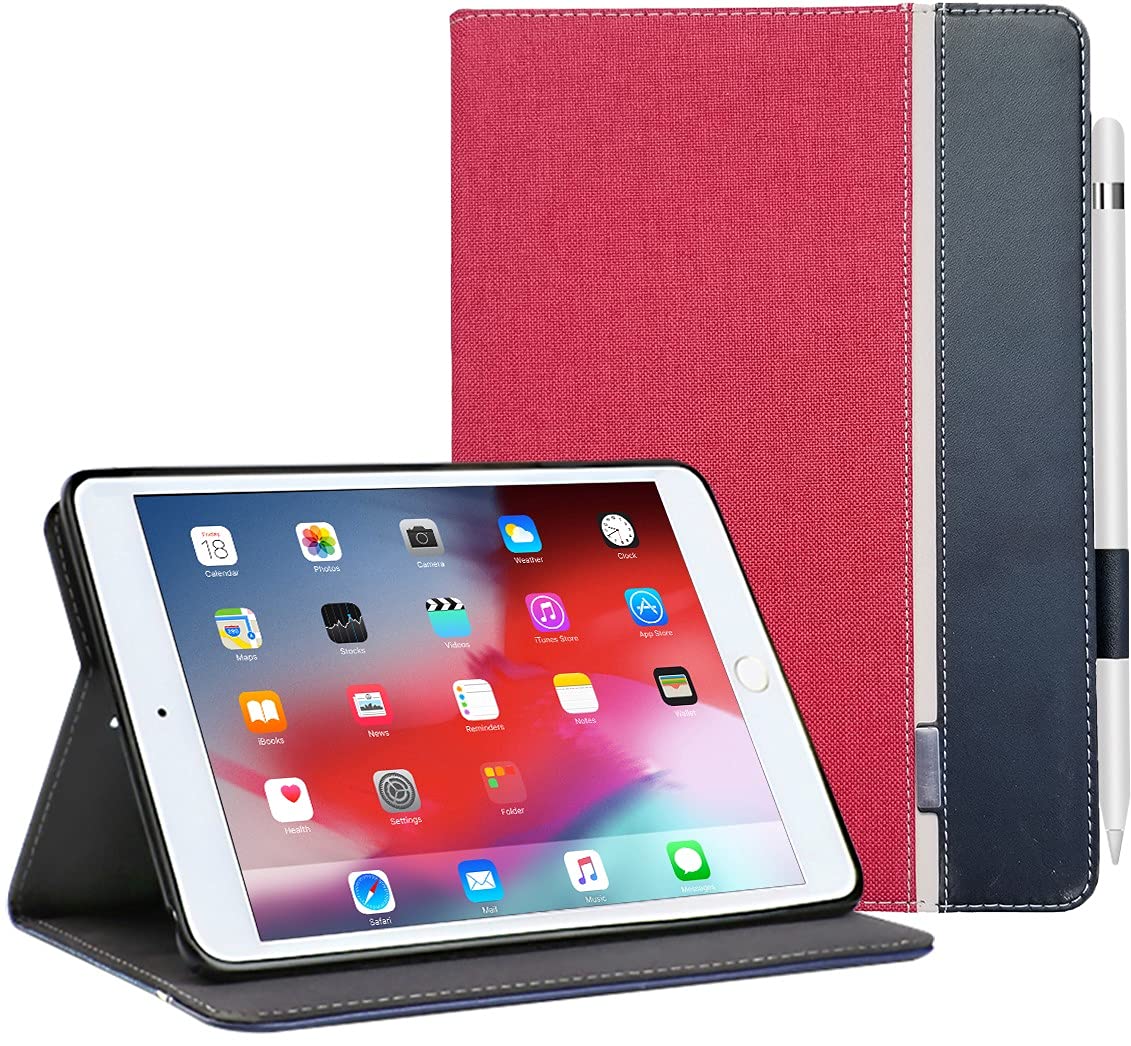 Caseelo Book Style Flip Case for iPad 7.9" Mini 1/2 / 3/4 / 5 Gen [A1432 A1454 A1455 A1489 A1490 A1491 A1599 A1600 A1538 A1550 A2124 A2126 A2133] with Pencil Support - Rose Red (B0963VLMR3) Amazon Price History, Amazon Price Tracker