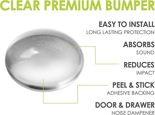 Miniatura 2 de Slipstick Protectores de puerta de gabinete de alta calidad de 12 pulgada, almohadillas adhesivas transparentes redondas, tapones de gabinete,