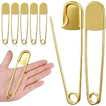 Juexica 5 Pcs 5 Inch Large Safety Pins, Giant Heavy Duty Jumbo Safety Pin