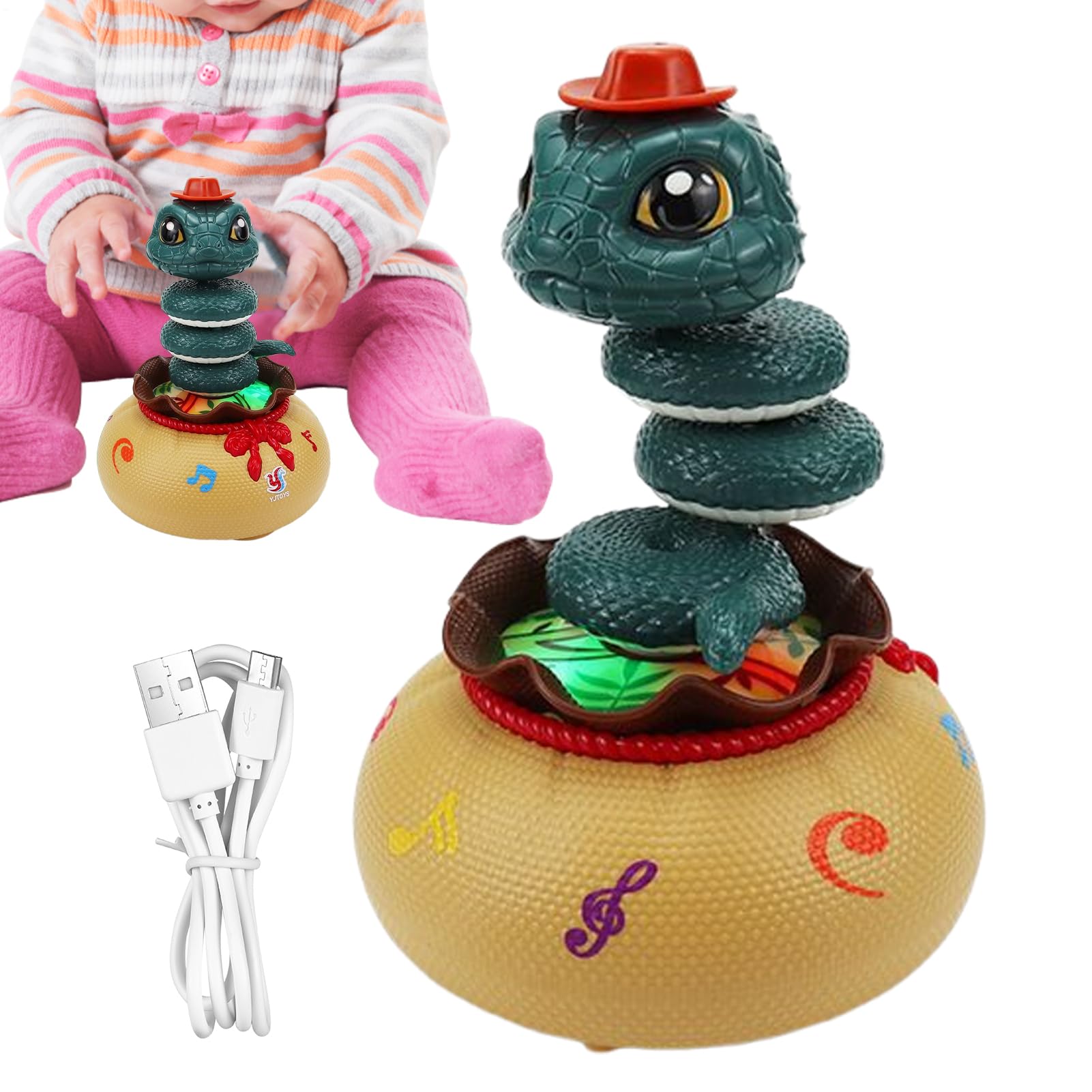 Jouet musical interactif serpent rampant avec évitement d'obstacles pour bébé - 8