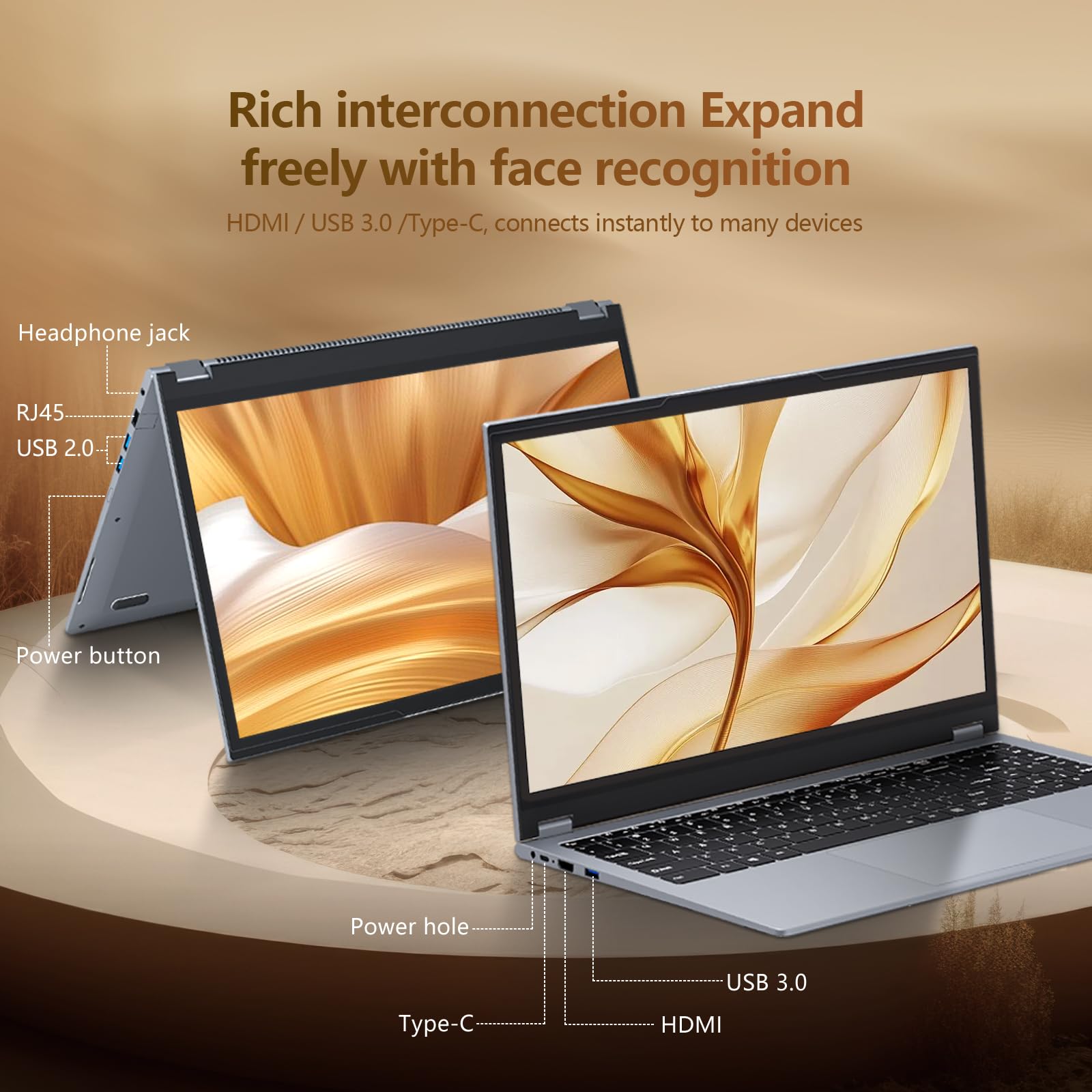 Portátil 2 en 1 R3 3200U 16GB RAM 1TB SSD 15.6 Pulgadas Pantalla Táctil 360° Radeon Graphics