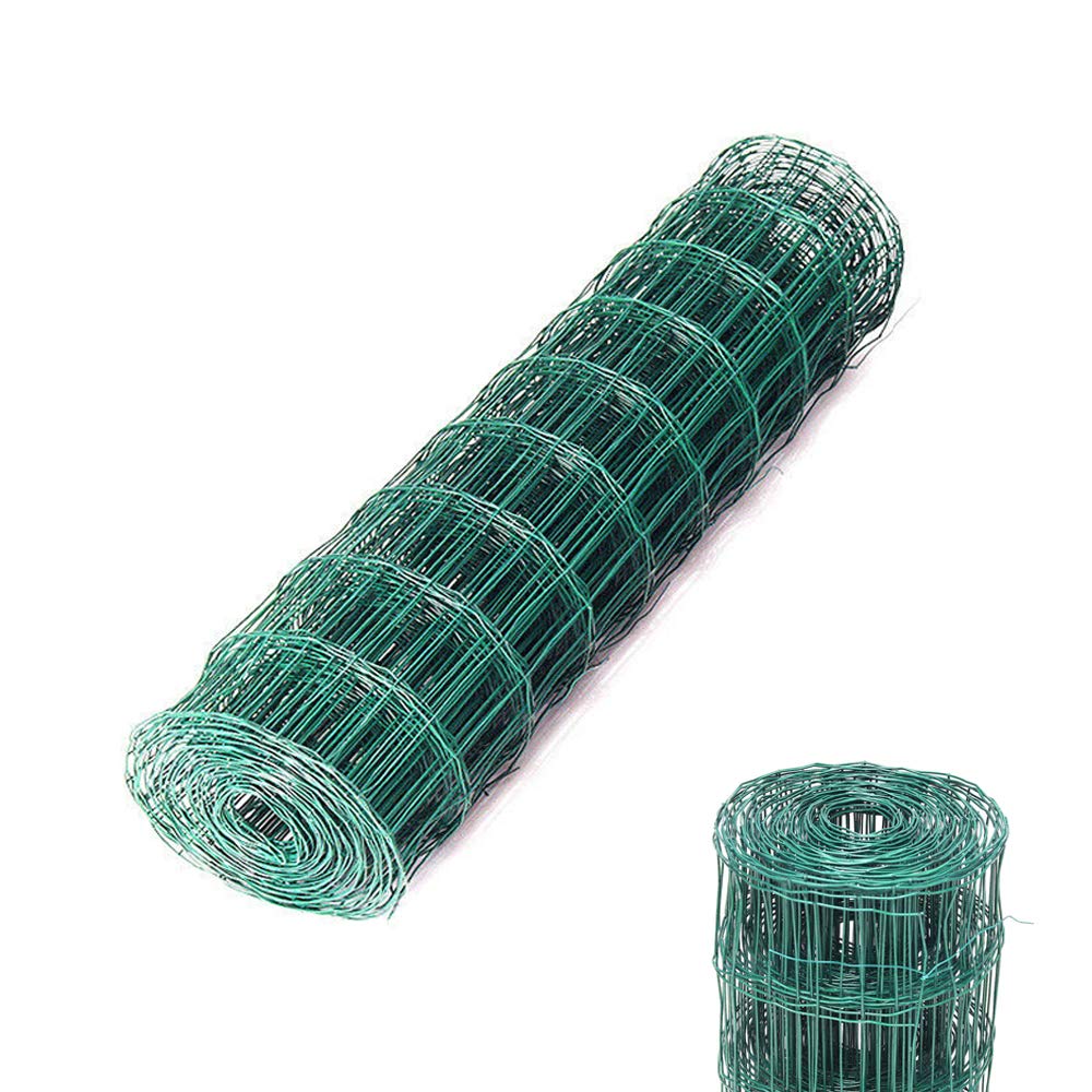 Efan Green 0.9M X 10M Pvc Coated Wire Mesh Fencing Roll 100 X 75Mm Mesh Size Anti-Rust Galvanized Wire Netting, For Garden Poultry Chicken Wire Fence