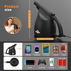 SIN SHINE Compressed Air Duster-110000RPM Super Power Electric Air Duster for Cleaning Dust, Hairs, Crumbs, Scraps for Laptop, Computer, Replaces Compressed Air Cans & Canned Air (Jet-Black