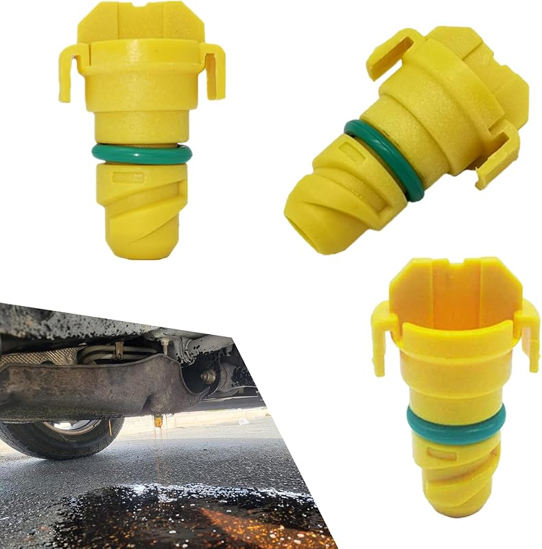 Tampão plástico de dreno do óleo do motor Opuweiy amarelo com anel de vedação – Kit com 3 unidades