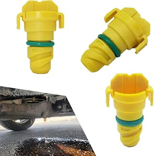 3 PCS Plastic Oil Drain Plug, Leak-proof Engine Oil Pan Drain Screw with Rubber Ring, Replace for OEM #KX6Z6730B, Compatible with Ford F150 Edge Navigator (Yellow)