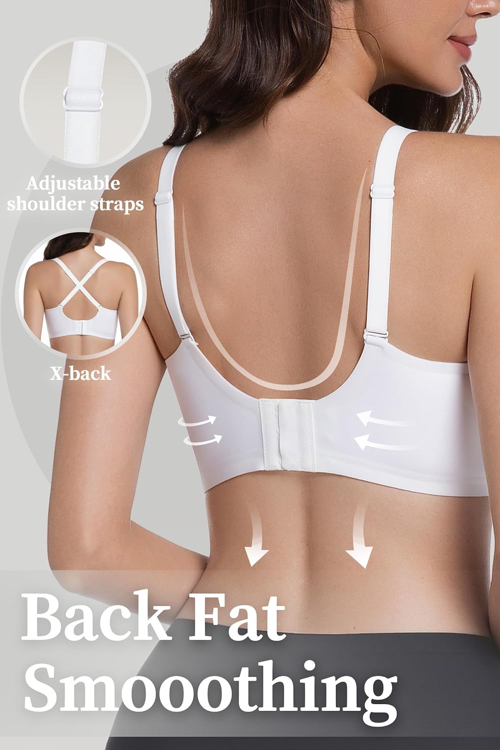 Jelly Bras for Women Seamless Deep V Bralette Wireless Bra Comfortable with Support and Lift no Underwire - Image 4