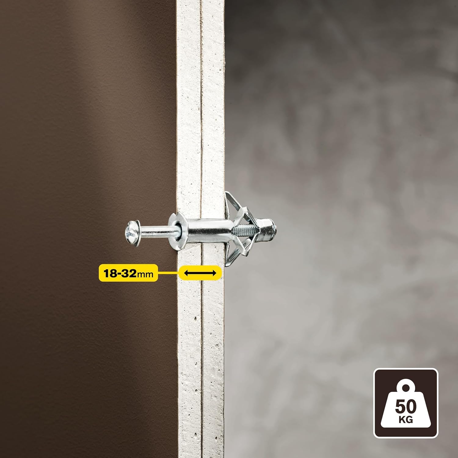 Rapid Hohlraumdübel Metall mit M6 Schraube für zweilagige Gipskartonplatten und Gipsfaserplatten (18-32mm), Tragfähigkeit 50 kg, 10 Stück im Set mit Rapid Hohlraumdübel Zange XP20, Montagezang