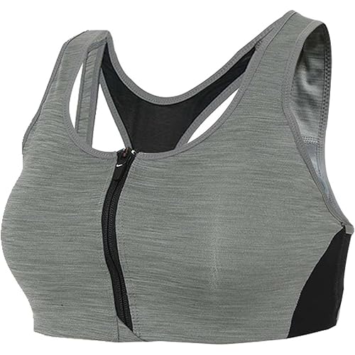 Nike Dri-FIT High-Support Padded Zip-Front Sports Bra (Grey),X-Small