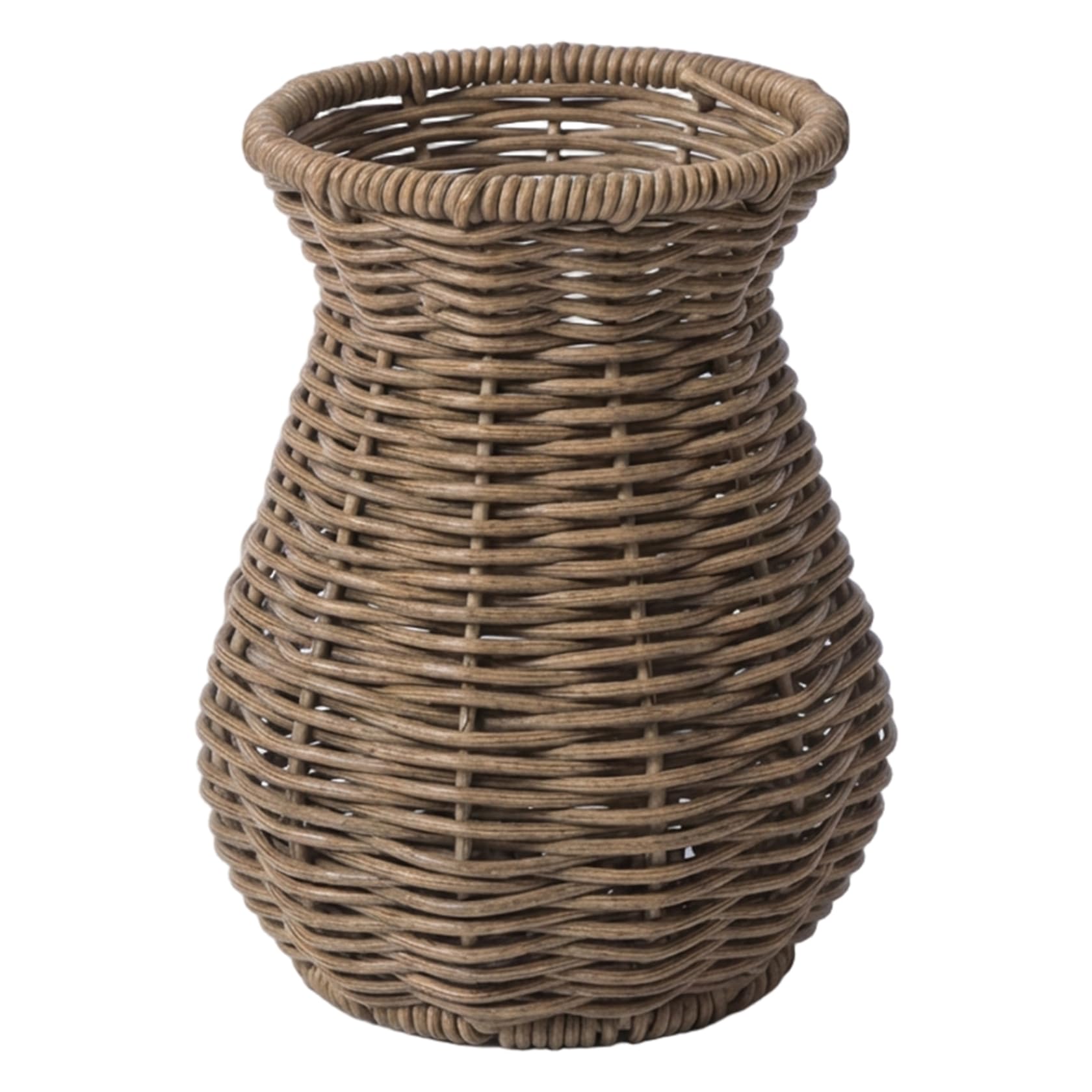 Ginwrek Wicker Vase Rattan Vase, Handwoven Artistic Wicker for Flowers, Decorative Basket for Home Decor, Farmhouse Centerpiece, Table, Desk, Shelf