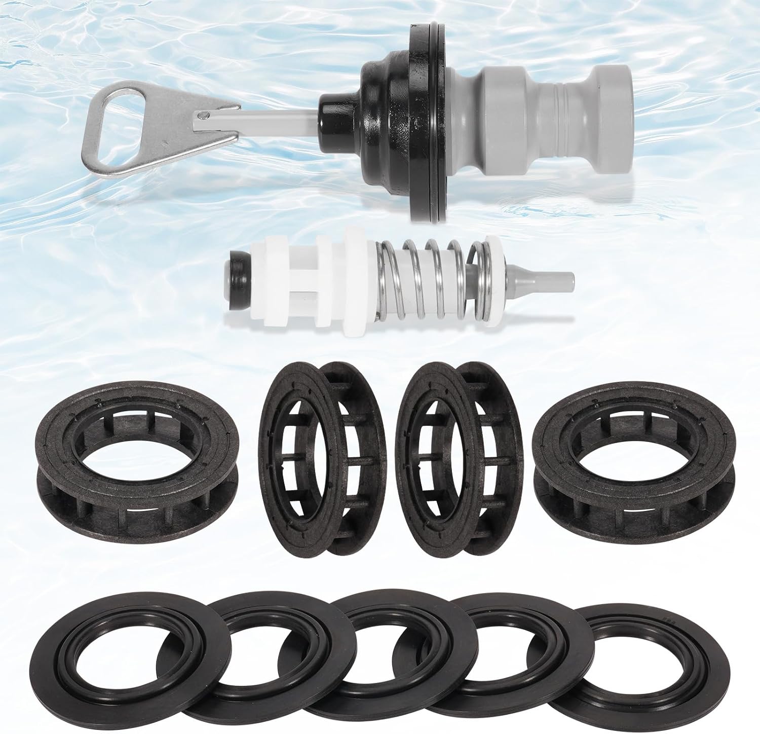 5600SXT Water Softener Rebuild Kit Replacement for Fleck 5600SXT Digital Softener Valve, Water Softener Standard Piston 60102-71, Seal & Spacer Kit 60125 (60125-20), Brine Valve 60032