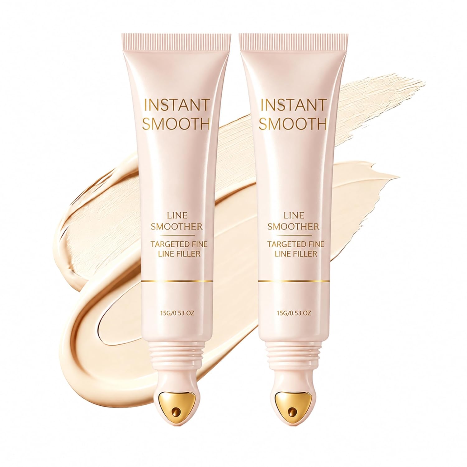 Line Smoother Blurring Primer for Fine Lines & Pores, instant smooth line smoother, Targeted Line Blur with Vitamin C & Niacinamide, Tinted Face Primer for Smooth-Looking Mature Skin (2 Pack)