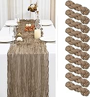 Vista 293 de Showgeous 10 Pack Baby Pink Cheesecloth Table Runner 10FT Long Semi-Sheer Gauze Table Runner Boho or Rustic Wedding Decor for Wedding Decor Arch