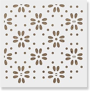 Runa Tile Stencil - Outdoor Concrete, Floor Tile Stencils, Tile Paint Stencil, Kitchen Decor, Large Floor Stencil
